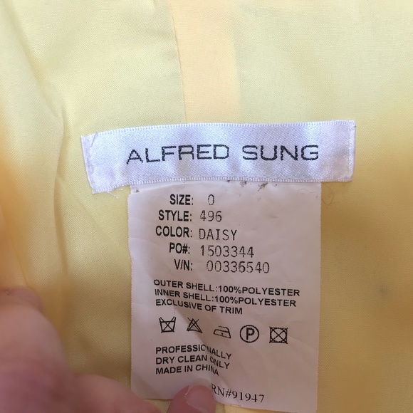 ALFRED SUNG Yellow Cocktail Dress - Picture 8 of 11